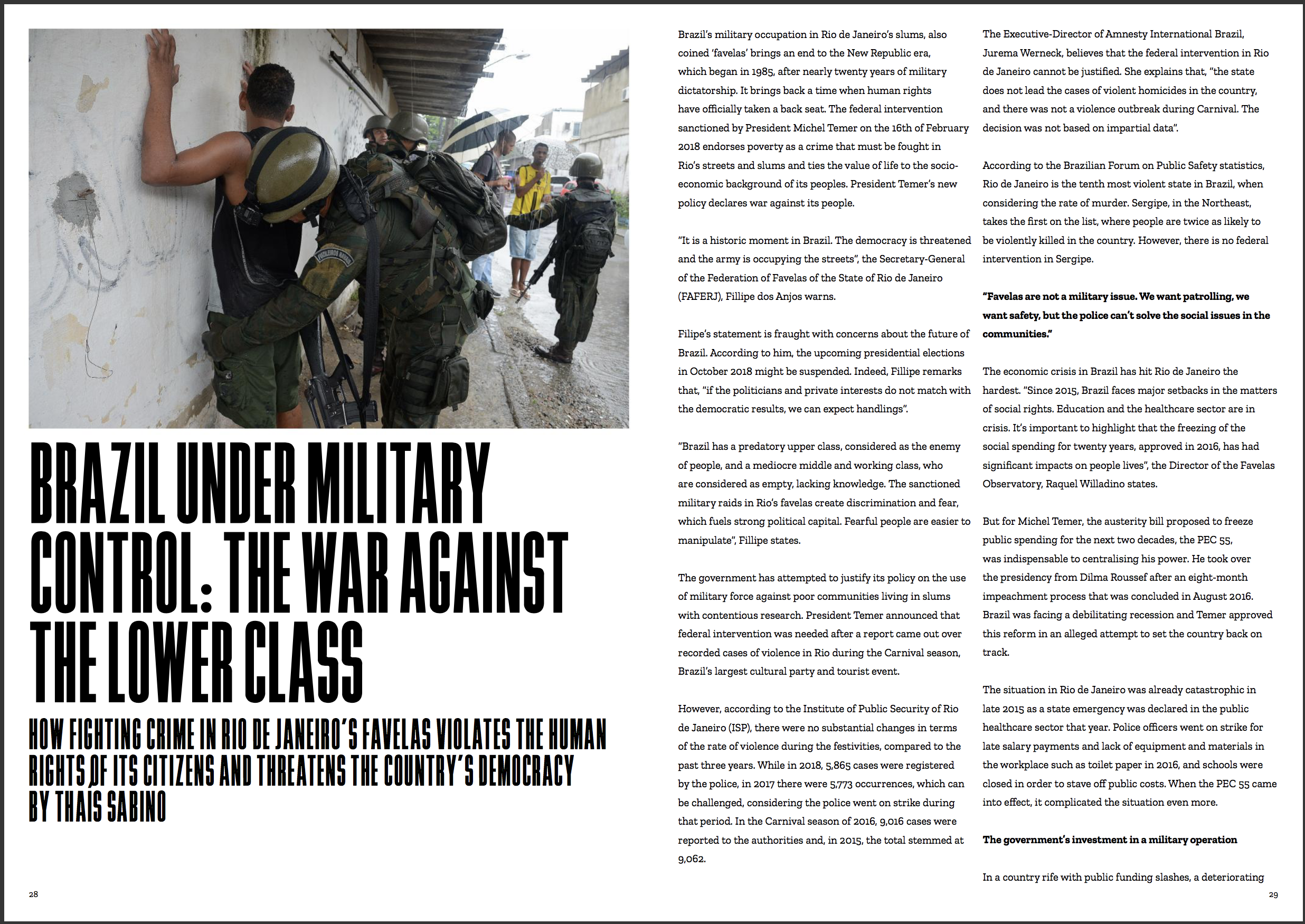 Brazil under military control: the war against the lower class